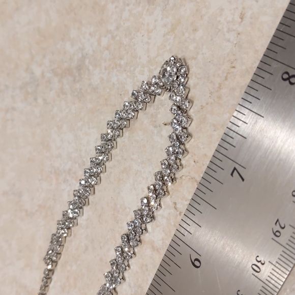 4 for $50 Fashion Jewelry Tennis Necklace Princess Silver Clear Stones 15" Long - Picture 4 of 6